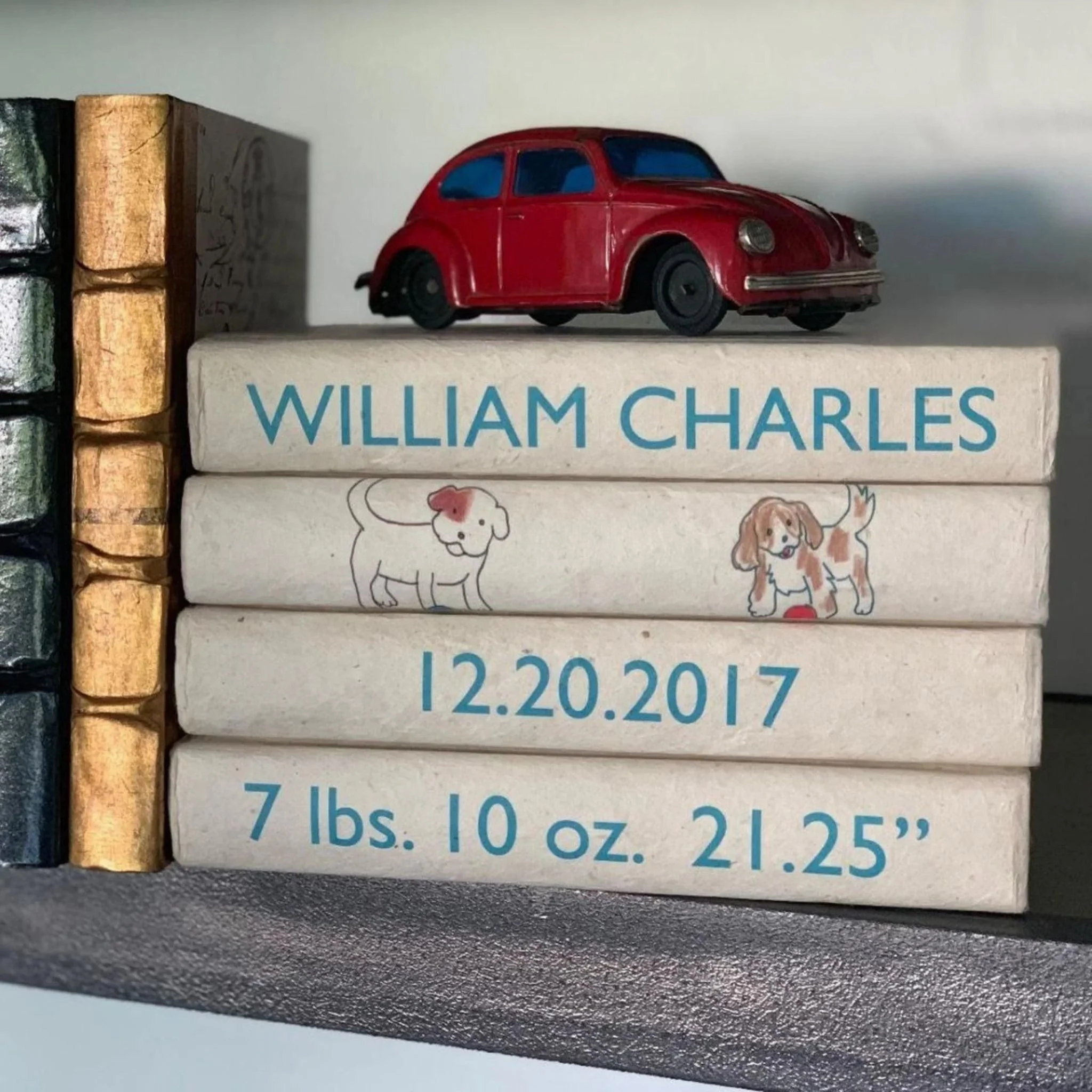 Baby Boy Birth Announcement Decorative Book Set