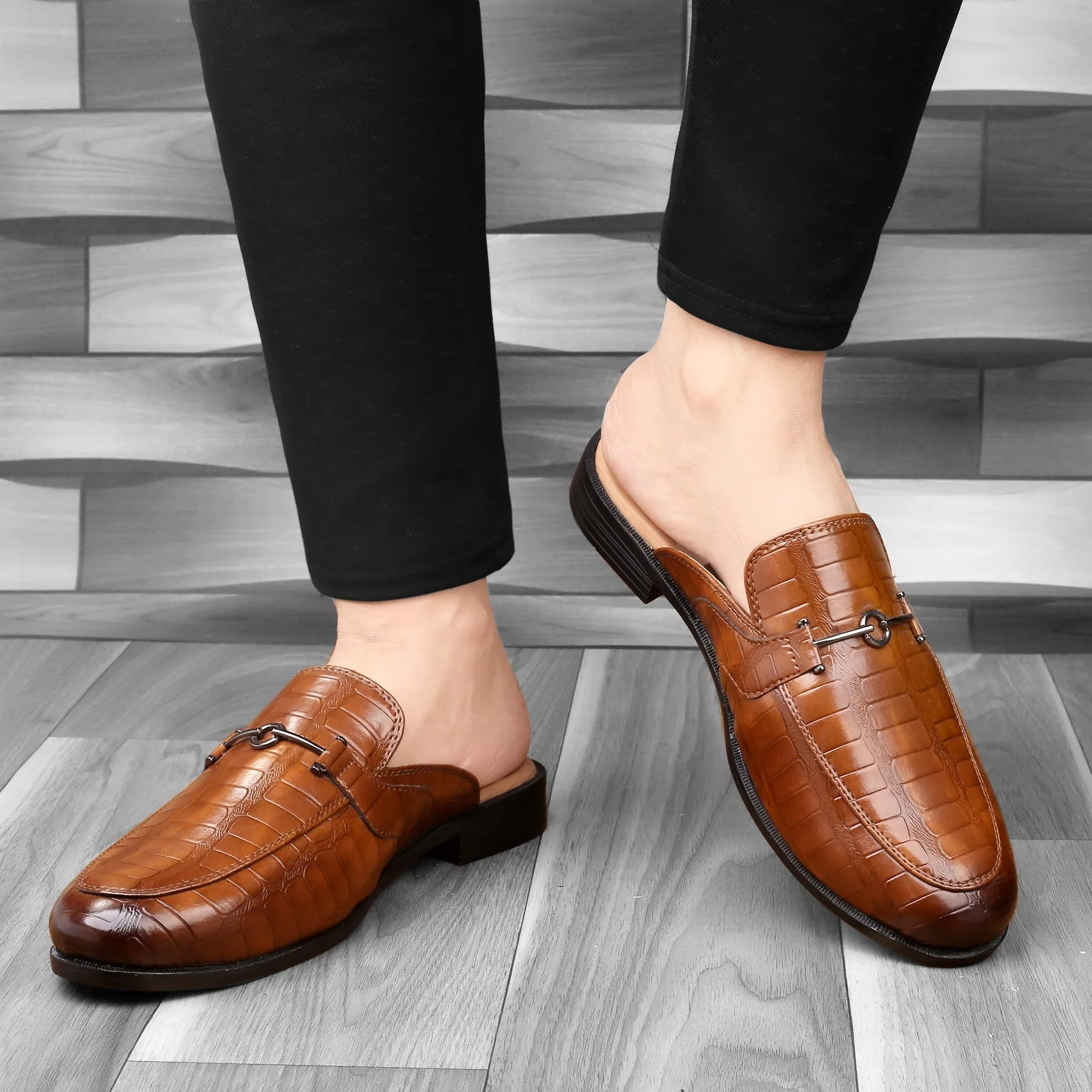Bacca Bucci Herren NOVA Pantoffeln Clogs mit offener Ferse und bequemen Memory-Einlegesohlen