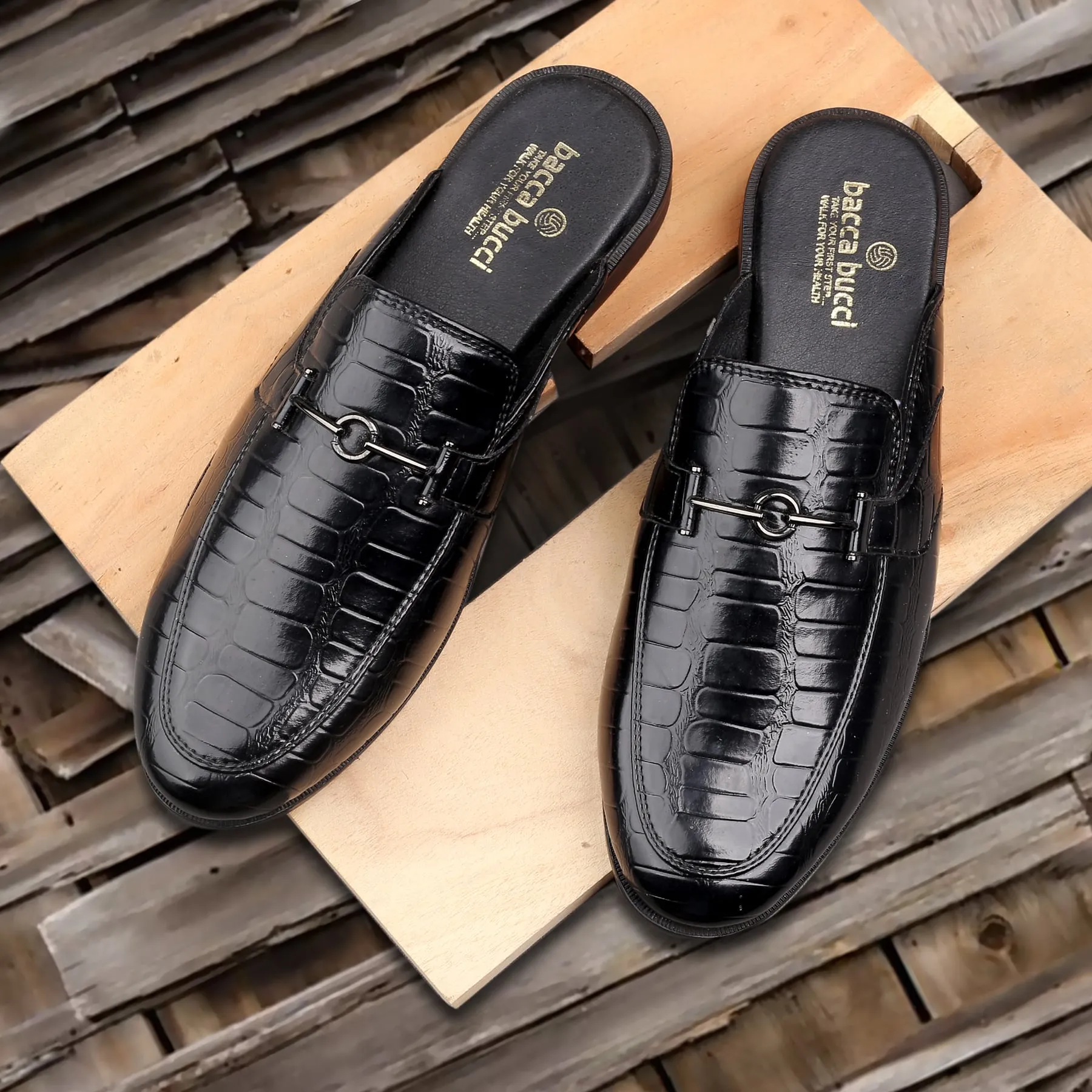 Bacca Bucci Herren NOVA Pantoffeln Clogs mit offener Ferse und bequemen Memory-Einlegesohlen