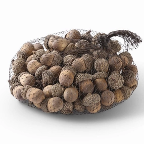 Bag of 75 Cream Wood Acorns interior room decor