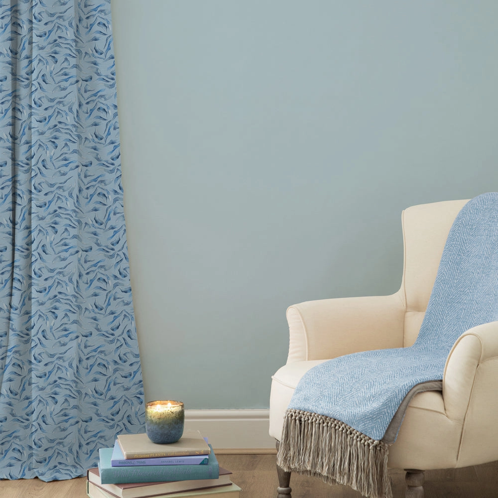 Balaya Printed Cotton Fabric (By The Metre) Cobalt