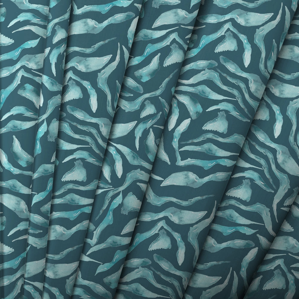 Balaya Printed Cotton Fabric (By The Metre) Teal