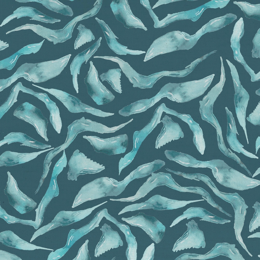 Balaya Printed Cotton Fabric (By The Metre) Teal elegant table cloth  