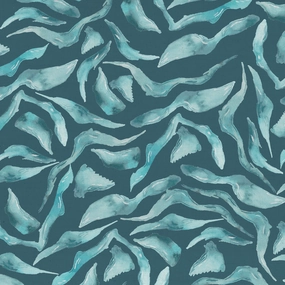 Balaya Printed Cotton Fabric (By The Metre) Teal elegant table cloth  