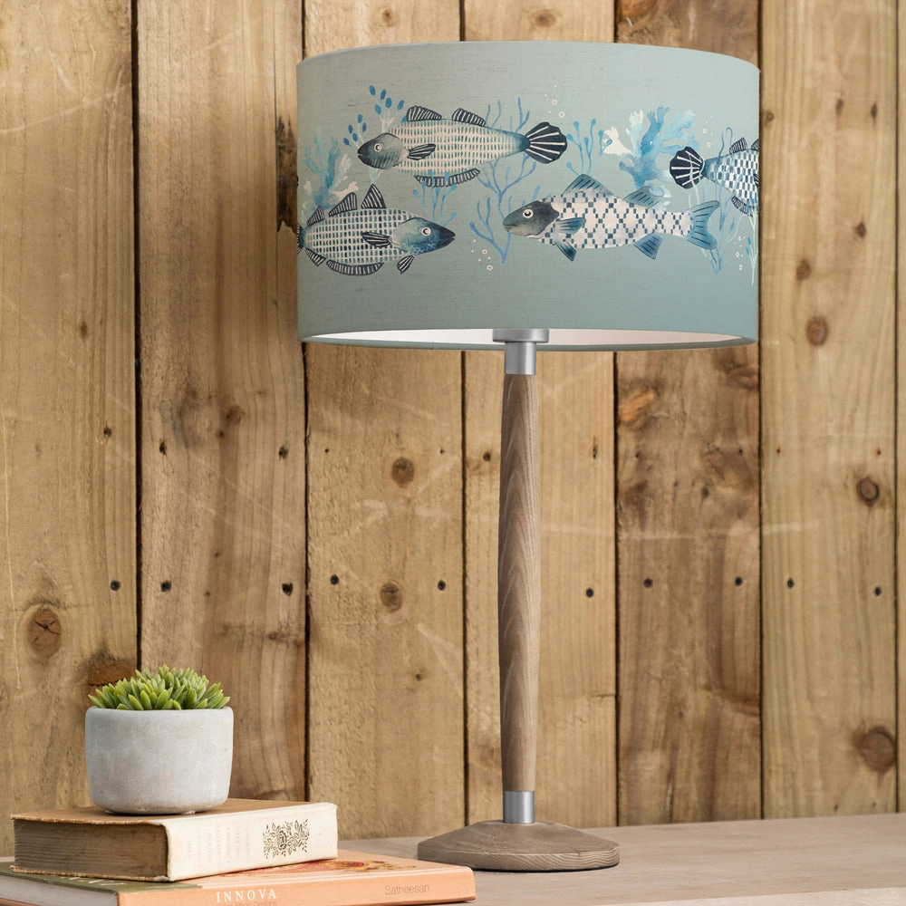 Barbeau Eva & Solensis Complete Table Lamp Grey/Seafoam patterned fashion rug  