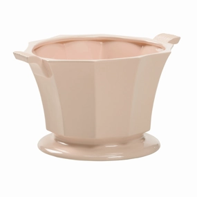 Baron Ceramic Cachepot in Pink Glaze home display ornament
