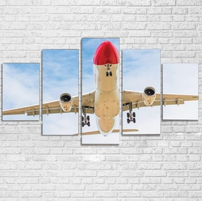 Beautiful Airbus A330 on Approach Printed Multiple Canvas Poster canvas mural art