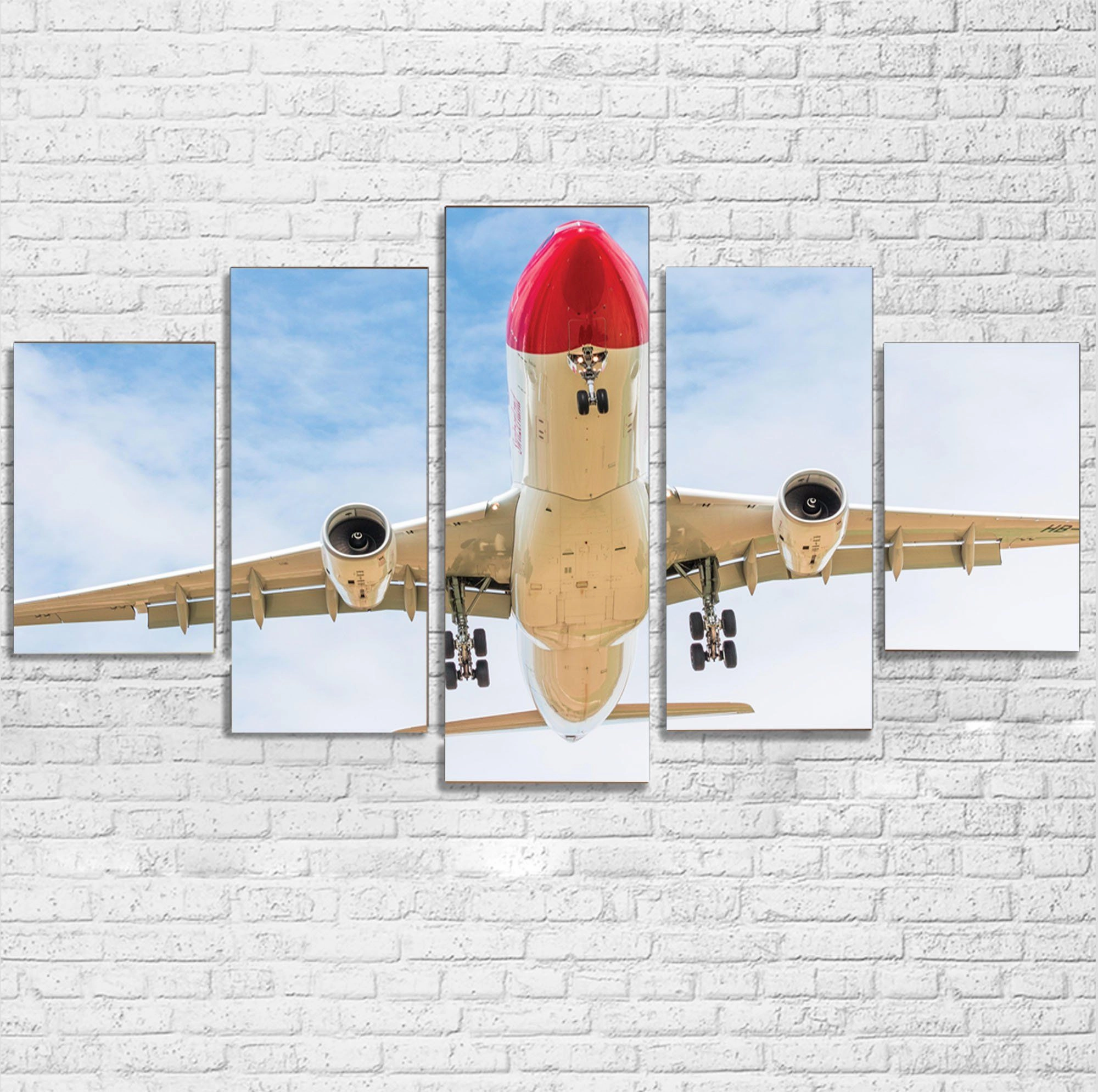 Beautiful Airbus A330 on Approach Printed Multiple Canvas Poster canvas mural art