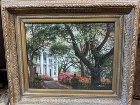 BEAUTIFUL ANTEBELLUM OIL PAINTING classic mural painting