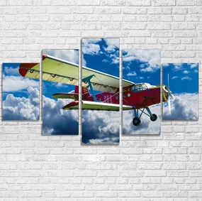Beautiful Clouds & Antonov-2 Printed Multiple Canvas Poster canvas mural art
