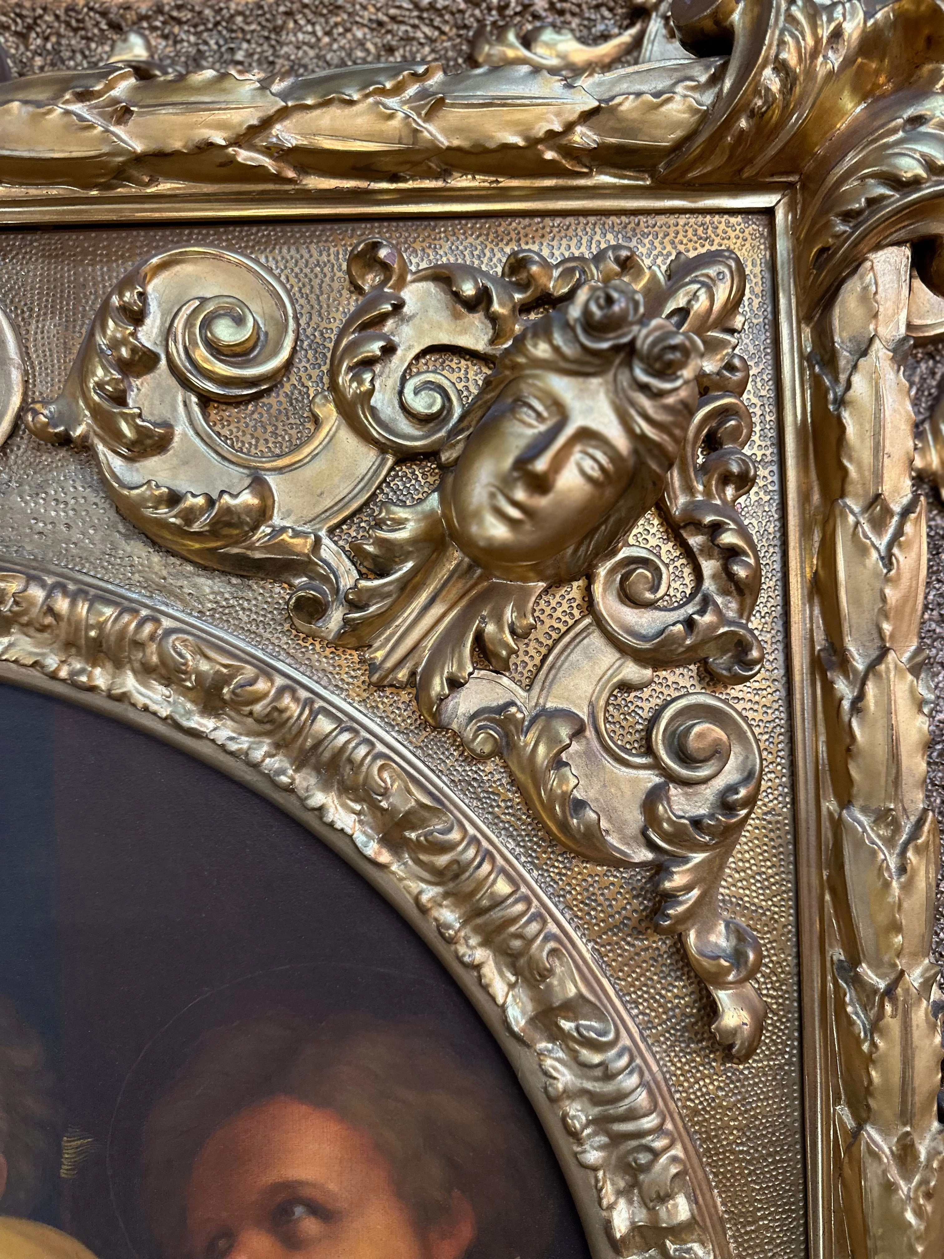 BEAUTIFULLY FRAMED VINTAGE OIL PAINTING OF MADONNA AND CHILD, AFTER RAPHAEL-FROM FLORENCE