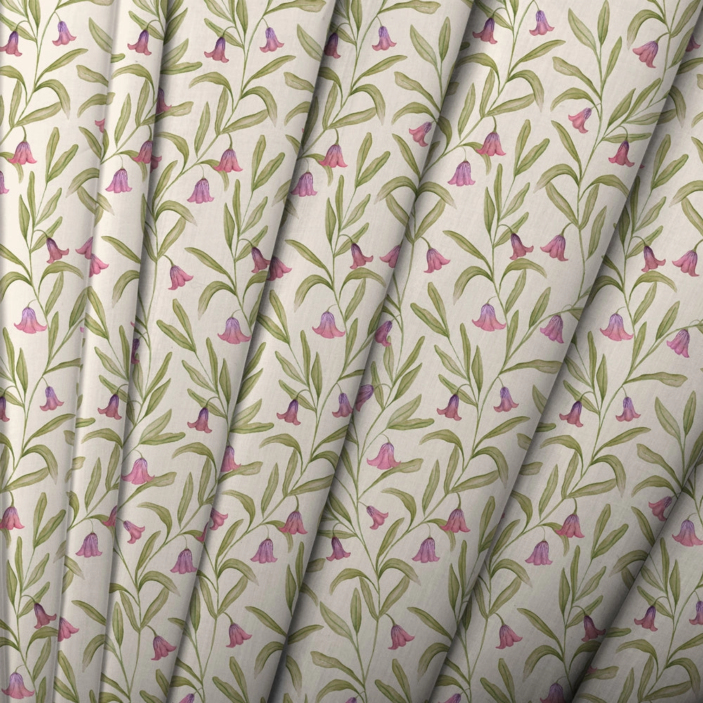 Bell Meadow Printed Cotton Fabric Rosewood