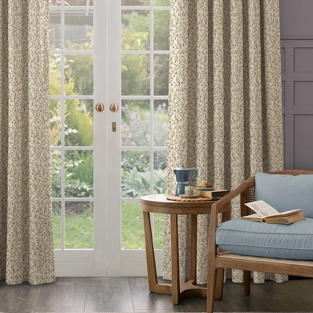 Bell Meadow Printed Cotton Fabric Rosewood
