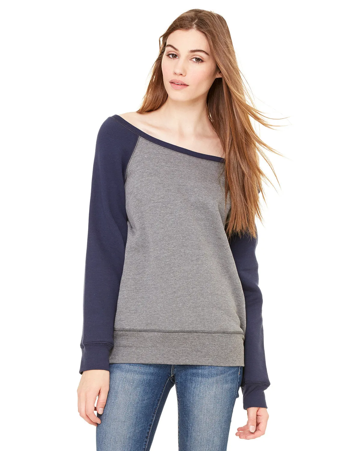Bella   Canvas 7501 Damen Sponge Fleece Sweatshirt mit weiterem Ausschnitt