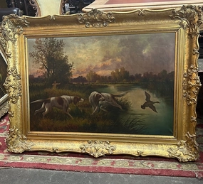 BIRD AND DOGS HUNTING PAINTING classic mural painting