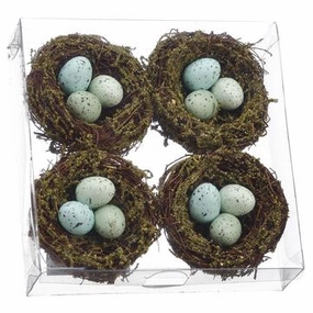 Bird's Nest Set of 4 ( Aqua Blue) interior room decor