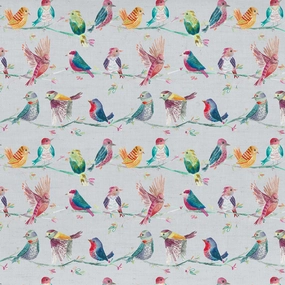 Birdy Branch Printed Cotton Fabric (By The Metre) Blossom elegant table cloth  