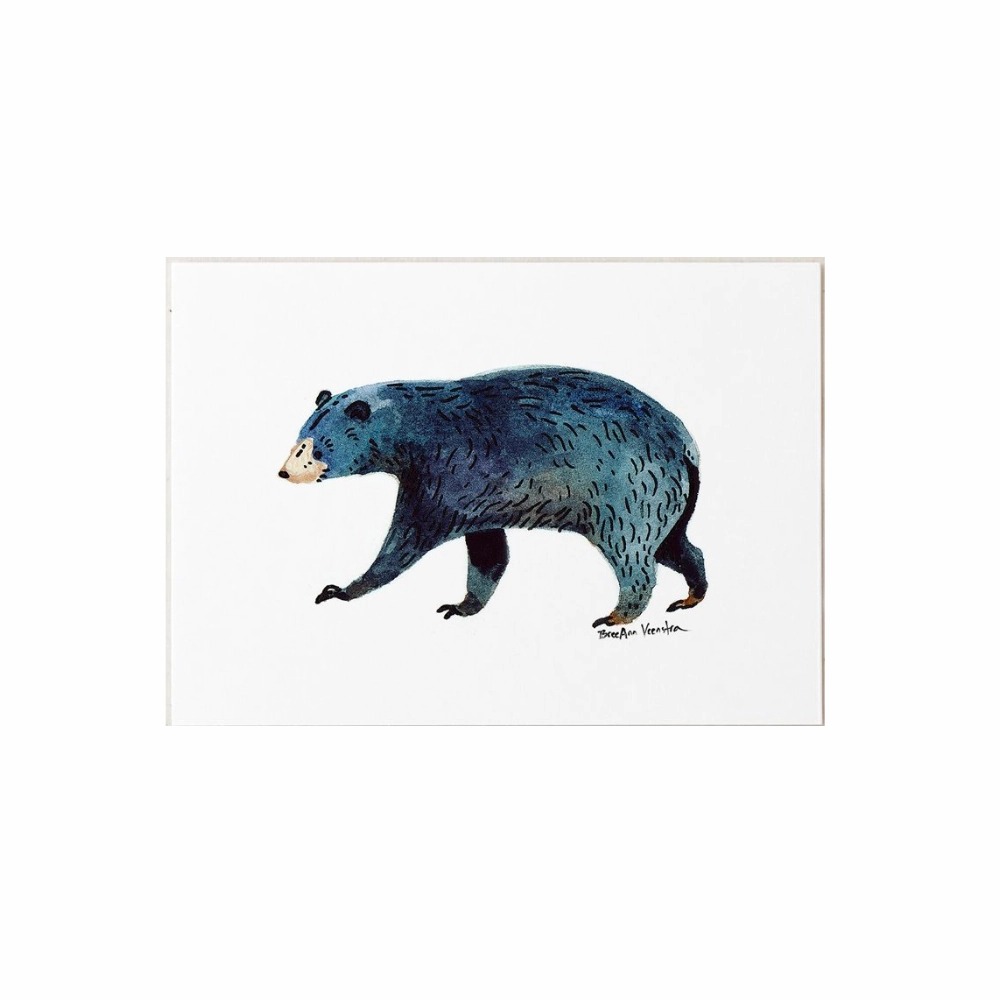 Black Bear Art Print 5x7 framed wall decor