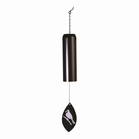 Black Metal Tubular Windchime - Cardinal interior room decor