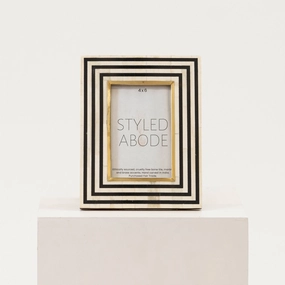 Black, White & Brass Frame textured wall artwork