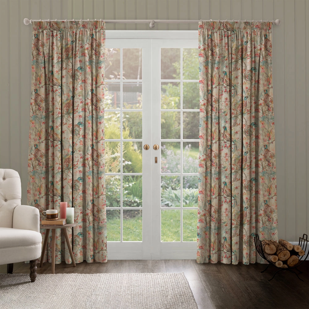Blackberry Row Printed Cotton Fabric (By The Metre) Linen
