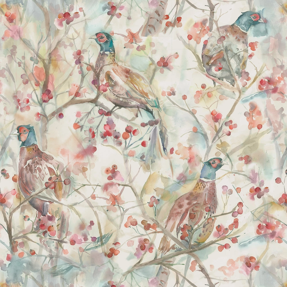 Blackberry Row Printed Made to Measure Curtains Cream