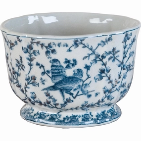 Blue & White Porcelain Planter with Birds home display ornament