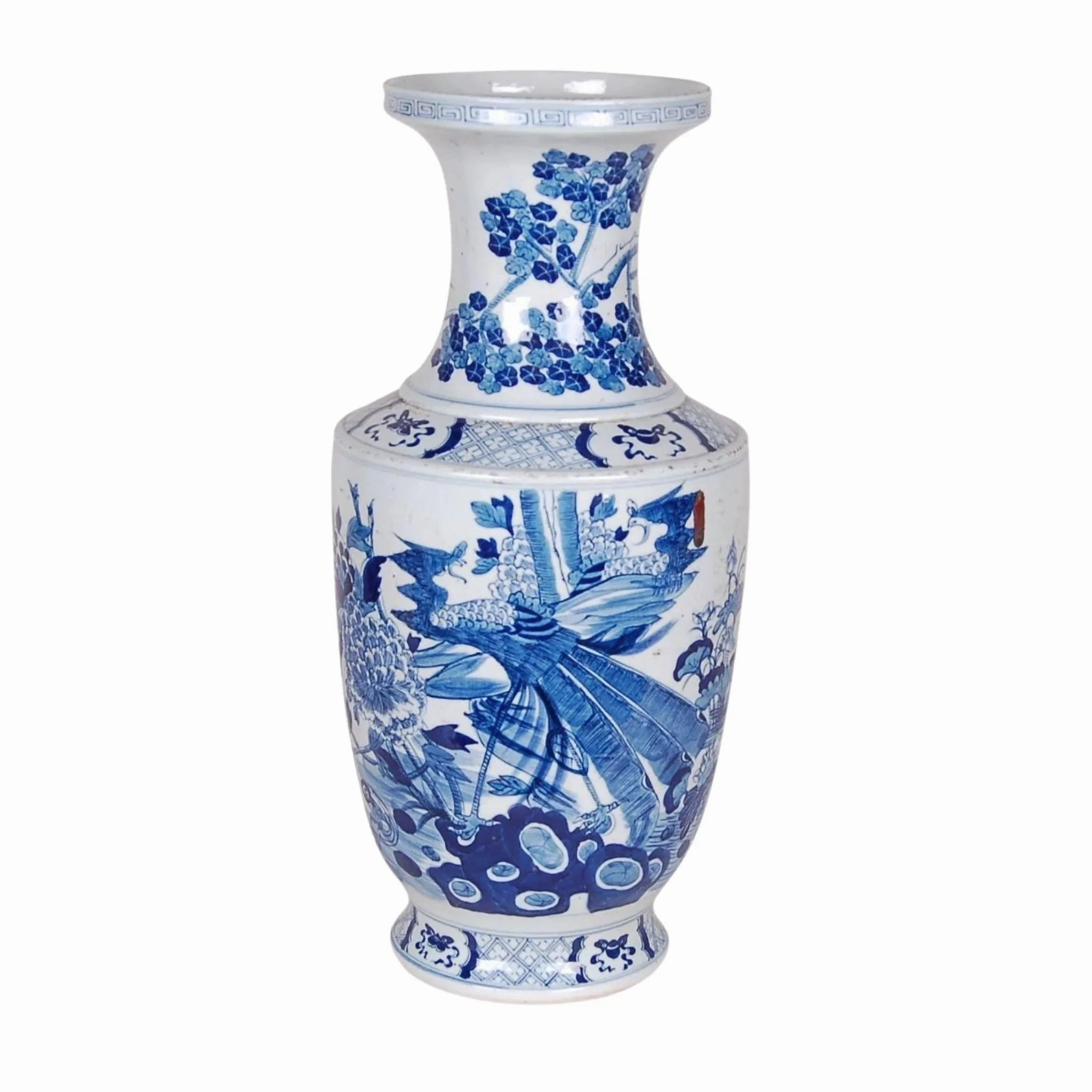 Blue and White Porcelain Peacock Vase home display ornament