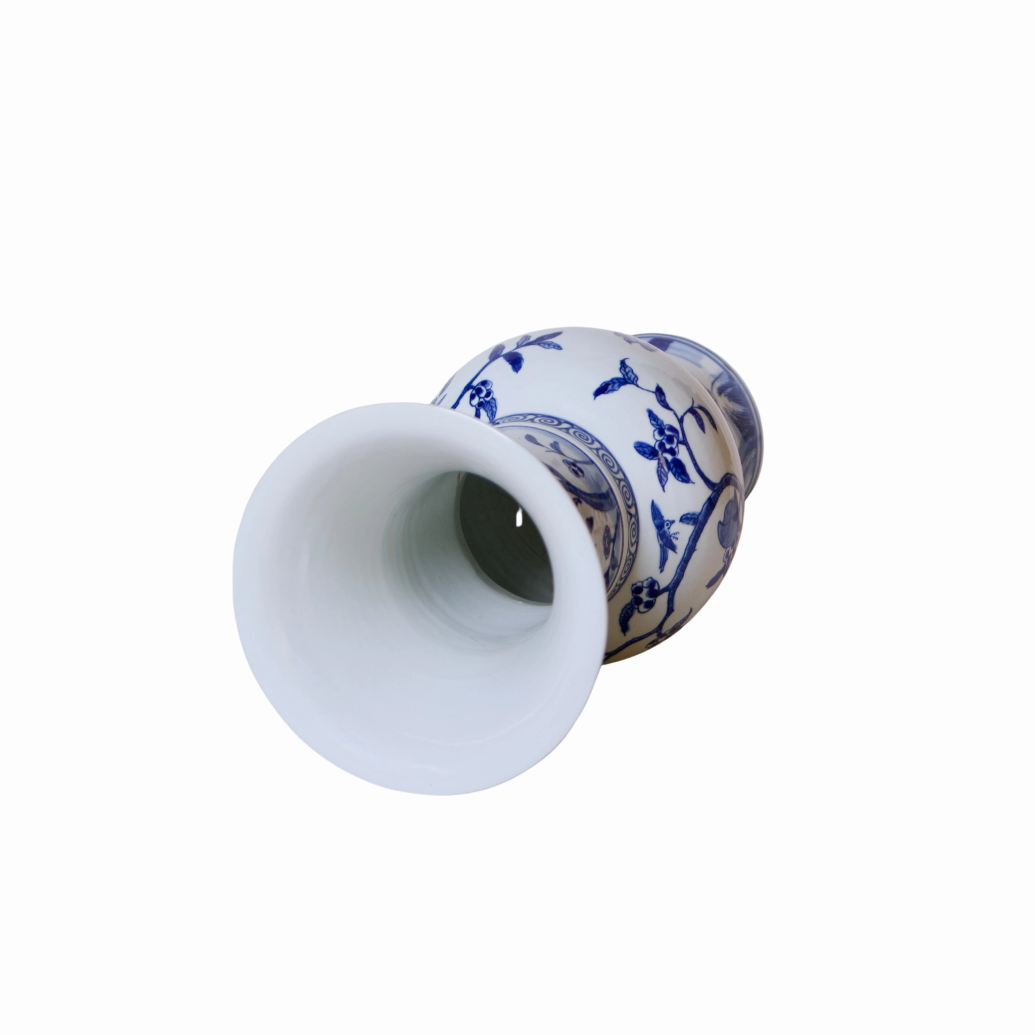 Blue and White Porcelain Pomegranates Baluster Vase