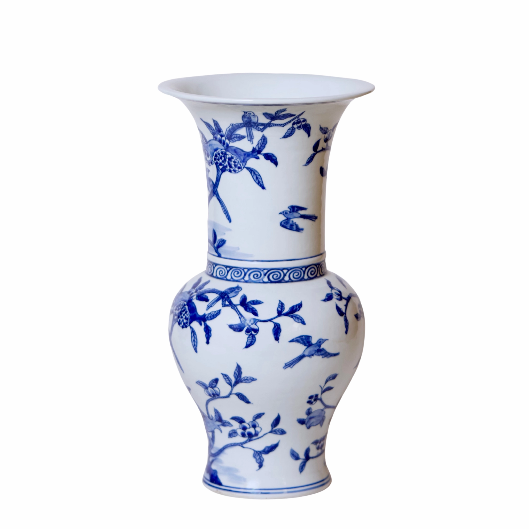 Blue and White Porcelain Pomegranates Baluster Vase