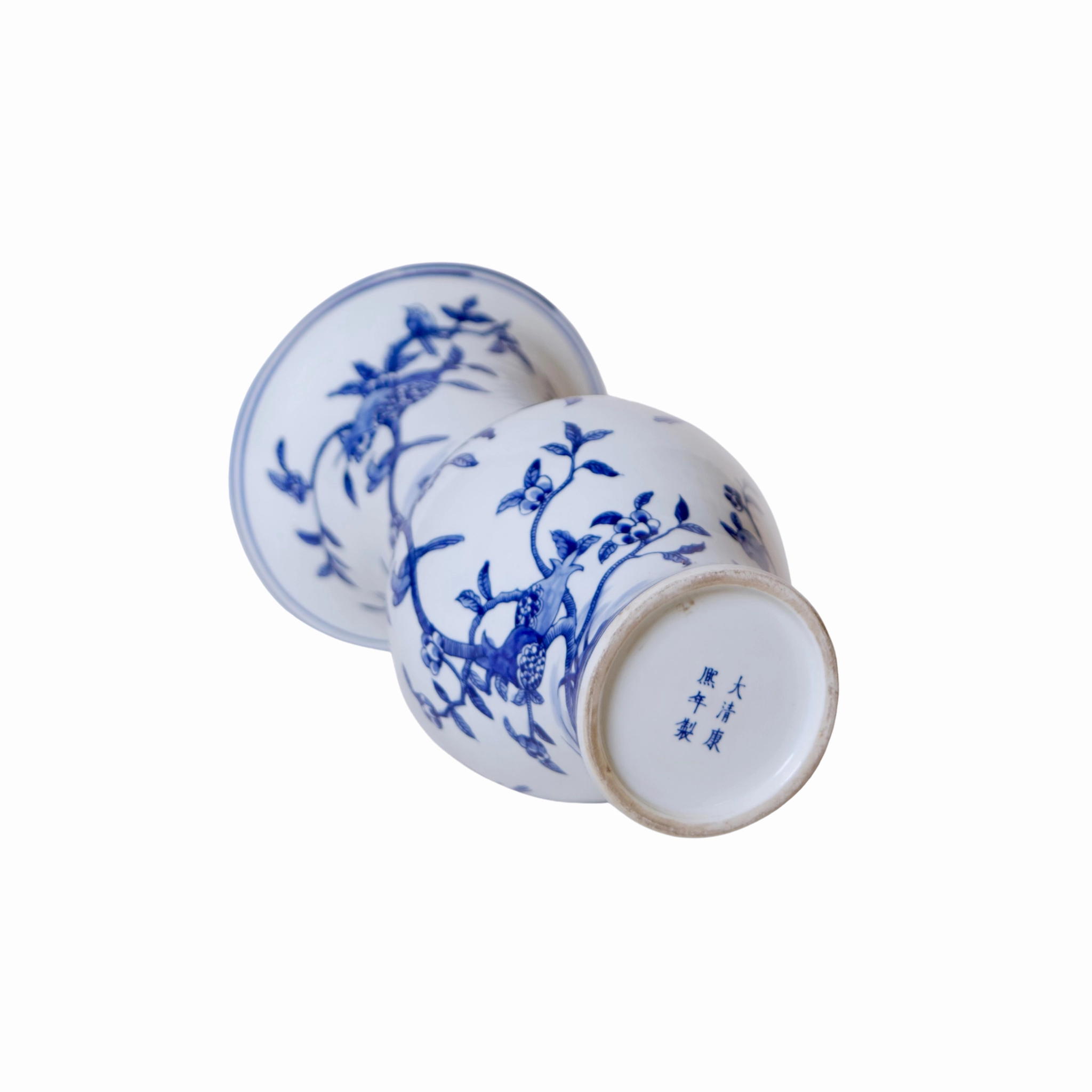 Blue and White Porcelain Pomegranates Baluster Vase