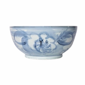 Blue And White Porcelain Twisted Flower Motif Silla Bowl home display ornament
