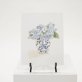 Blue Hydrangeas Watercolor Art Print (By Emily Lex) framed wall decor