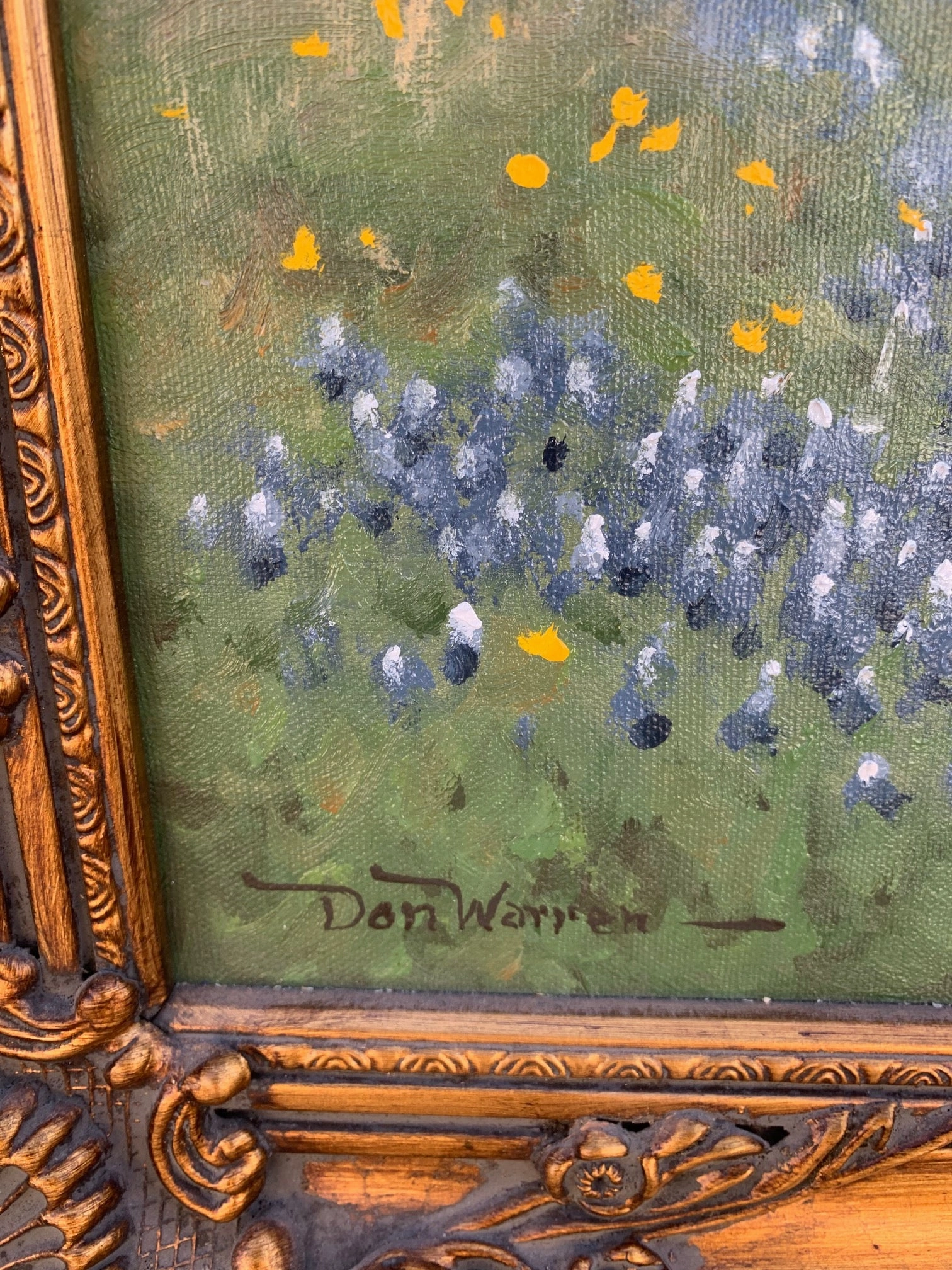 BLUEBONNET LANDSCAPE OIL PAINTING BY DON WARREN