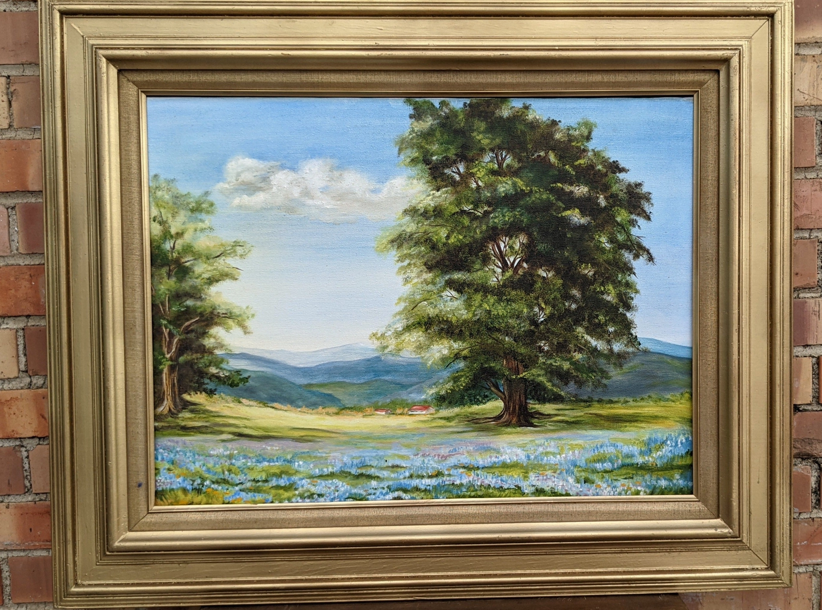 BLUEBONNET OIL PAINTING ON CANVAS classic mural painting