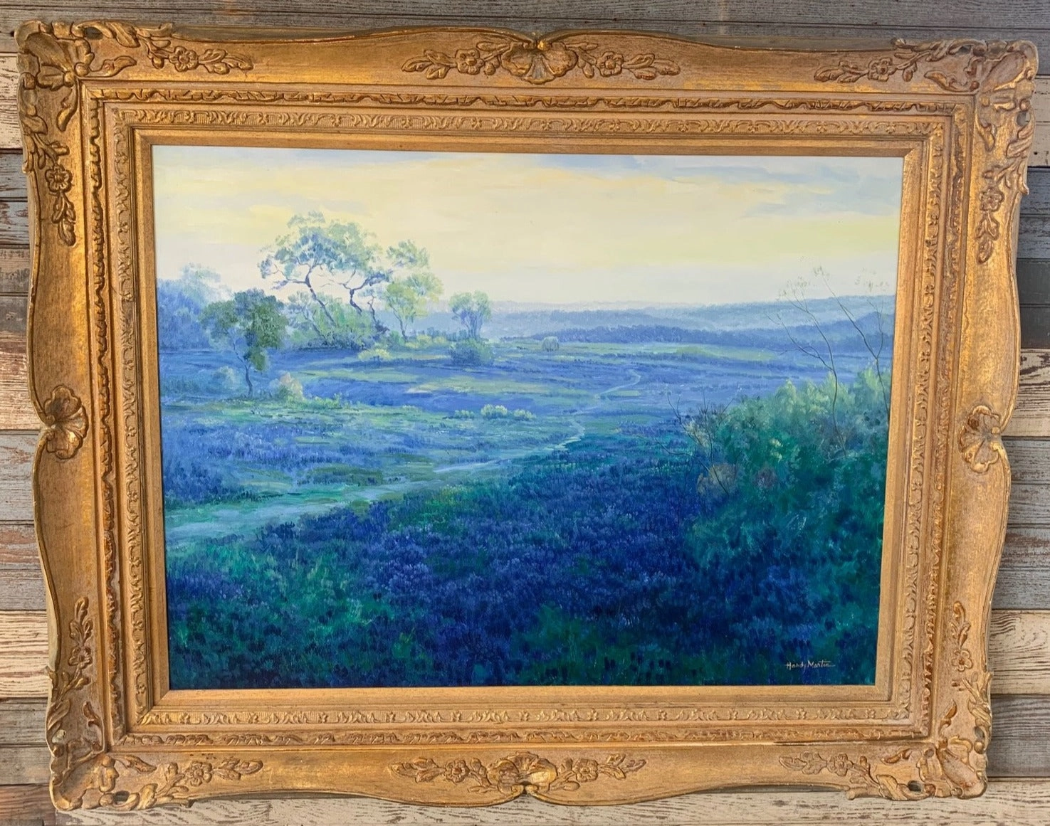 BLUEBONNET PAINTING SIGNED BY HARDY MARTIN classic mural painting