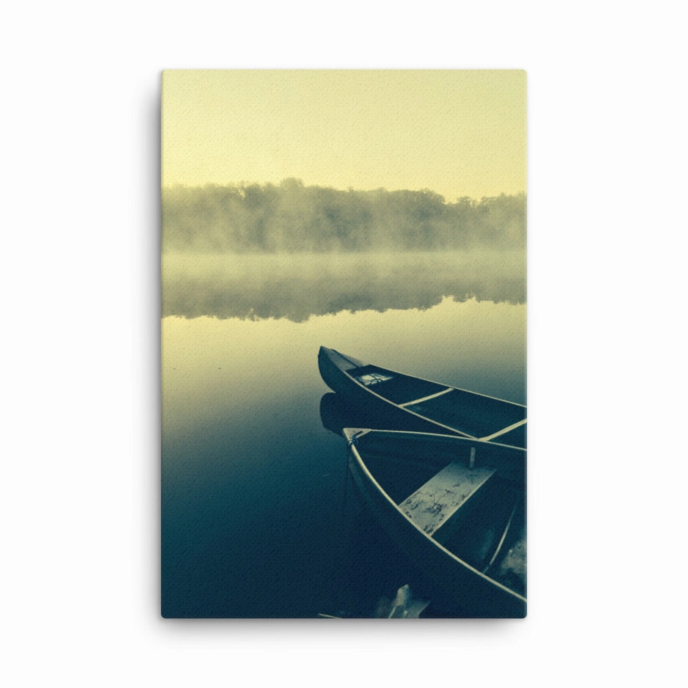 Boats in Fog - Leinwand