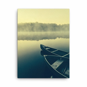 Boats in Fog - Leinwand canvas mural art