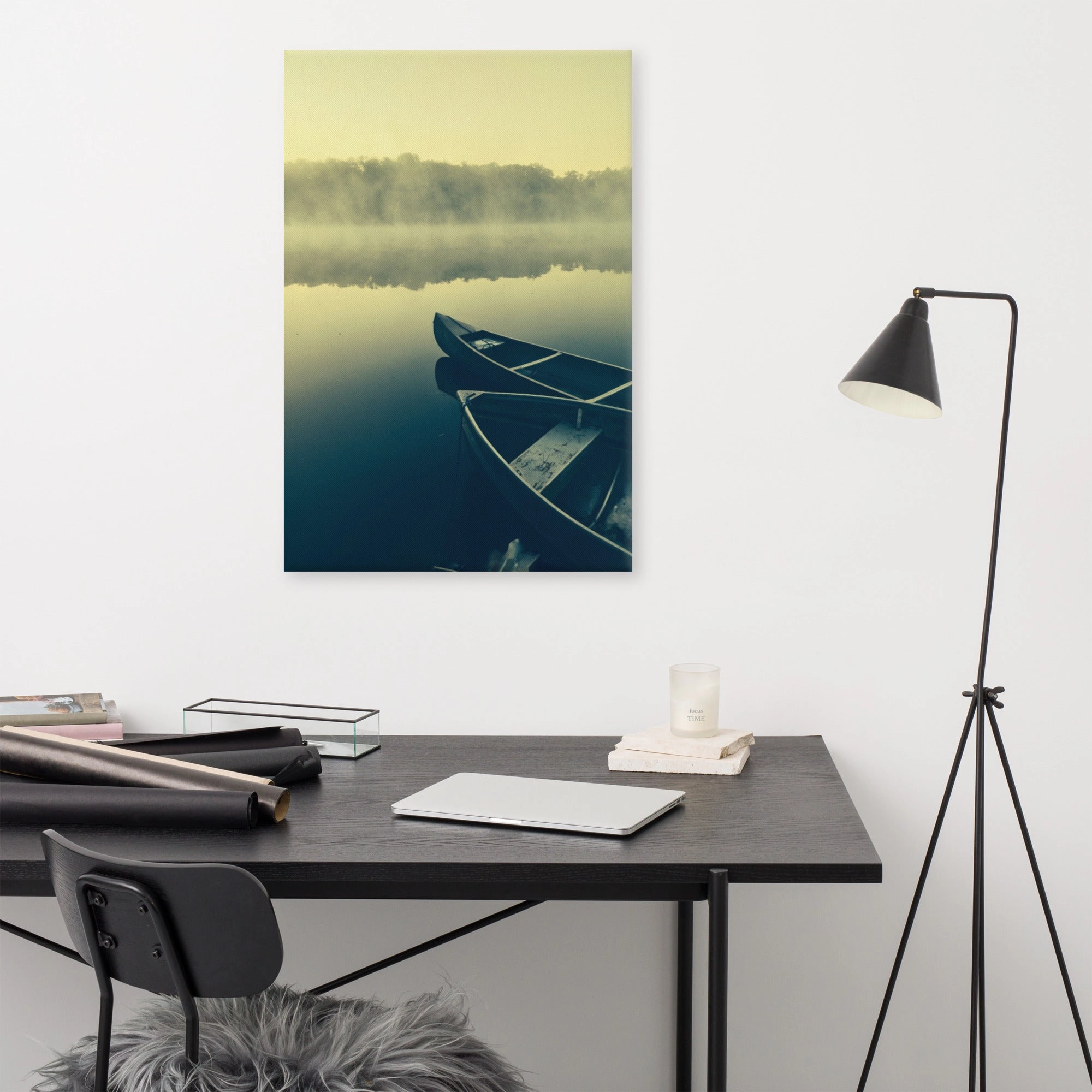 Boats in Fog - Leinwand