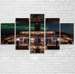 Boeing 777 Cockpit Printed Multiple Canvas Poster canvas mural art