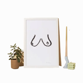 Boobs Print framed wall decor