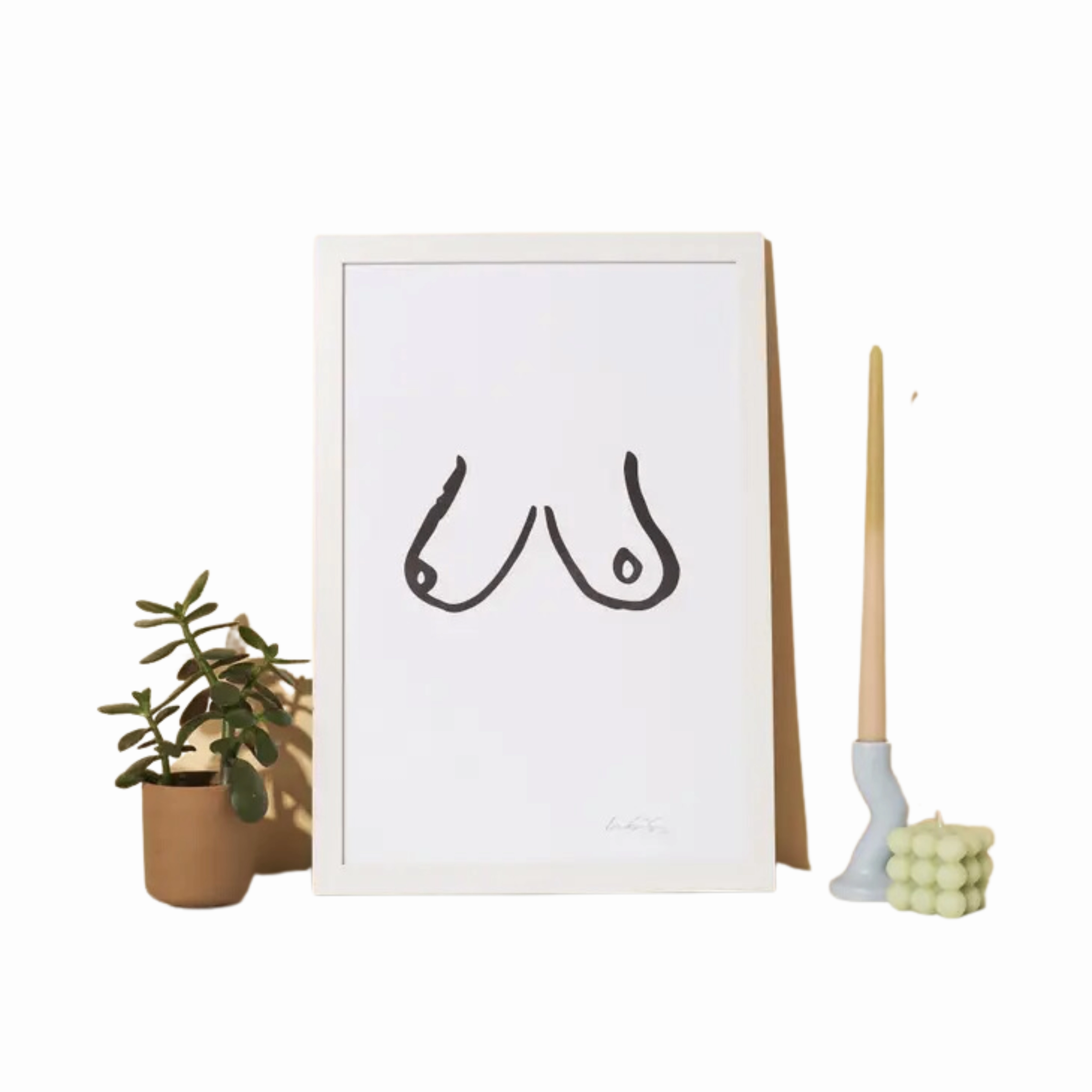 Boobs Print framed wall decor