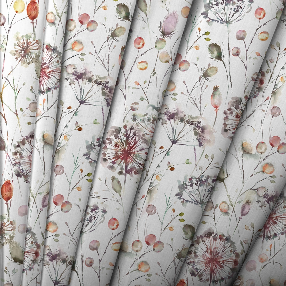 Boronia Printed Cotton Fabric (By The Metre) Boysenberry/Cream