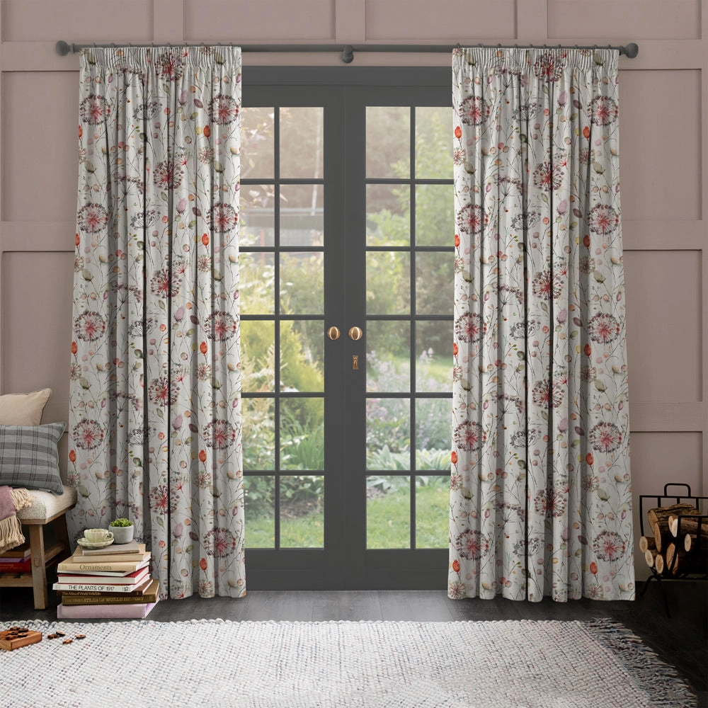 Boronia Printed Cotton Fabric (By The Metre) Boysenberry/Cream