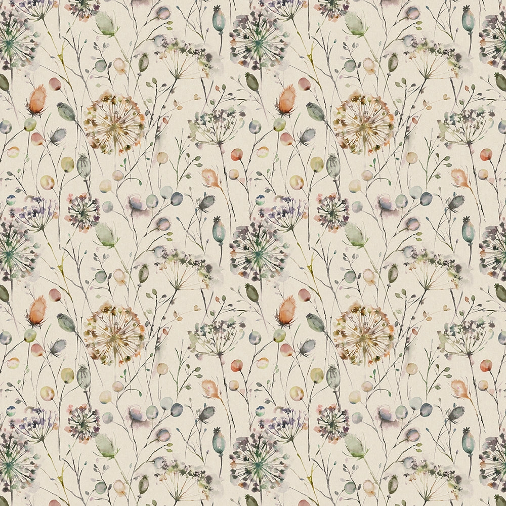 Boronia Printed Cotton Fabric (By The Metre) Coral/Cloud