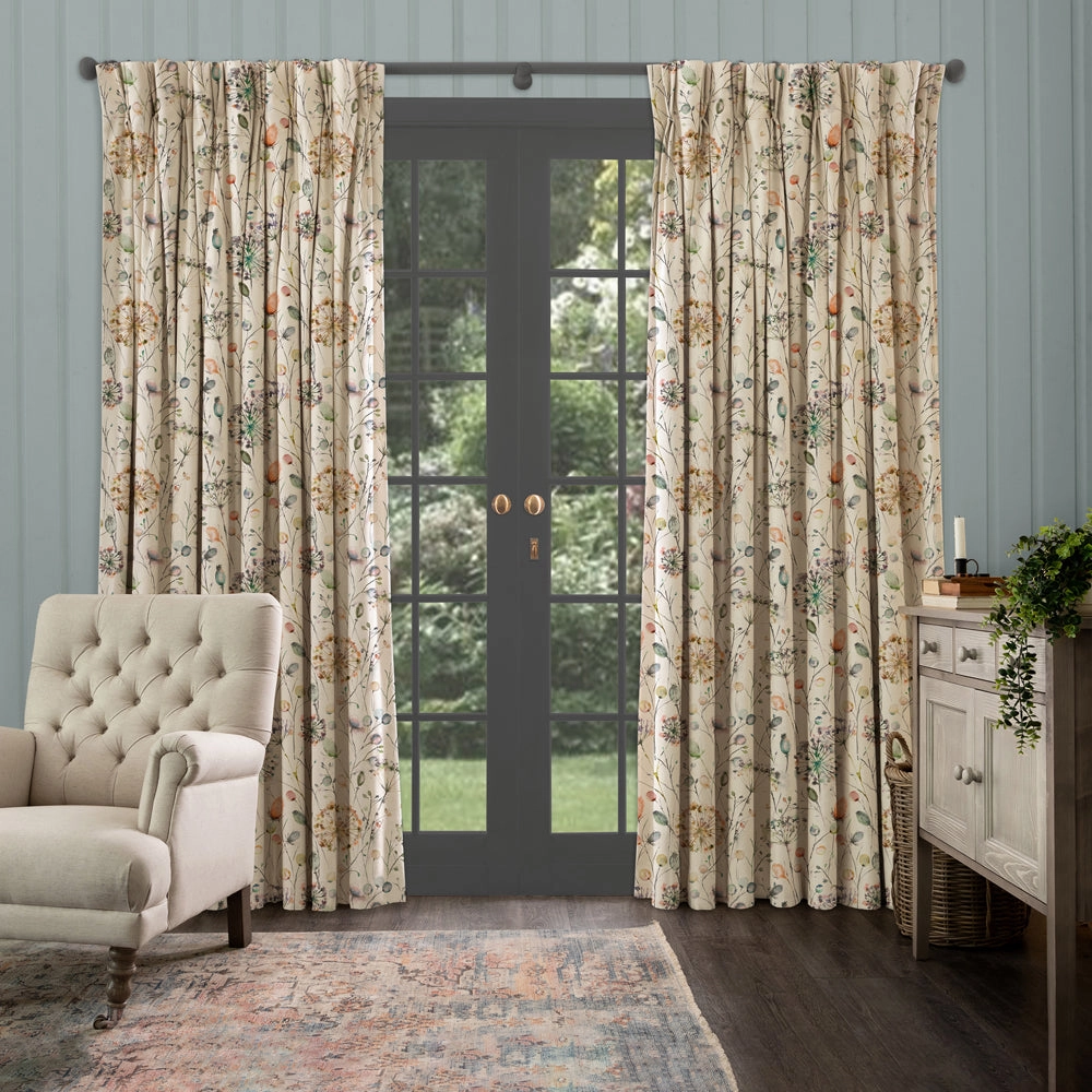 Boronia Printed Cotton Fabric (By The Metre) Coral/Cloud