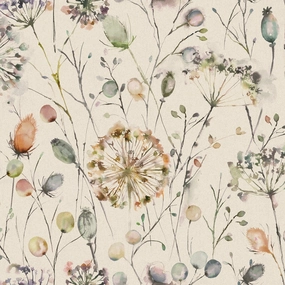 Boronia Printed Cotton Fabric (By The Metre) Coral/Cloud elegant table cloth  