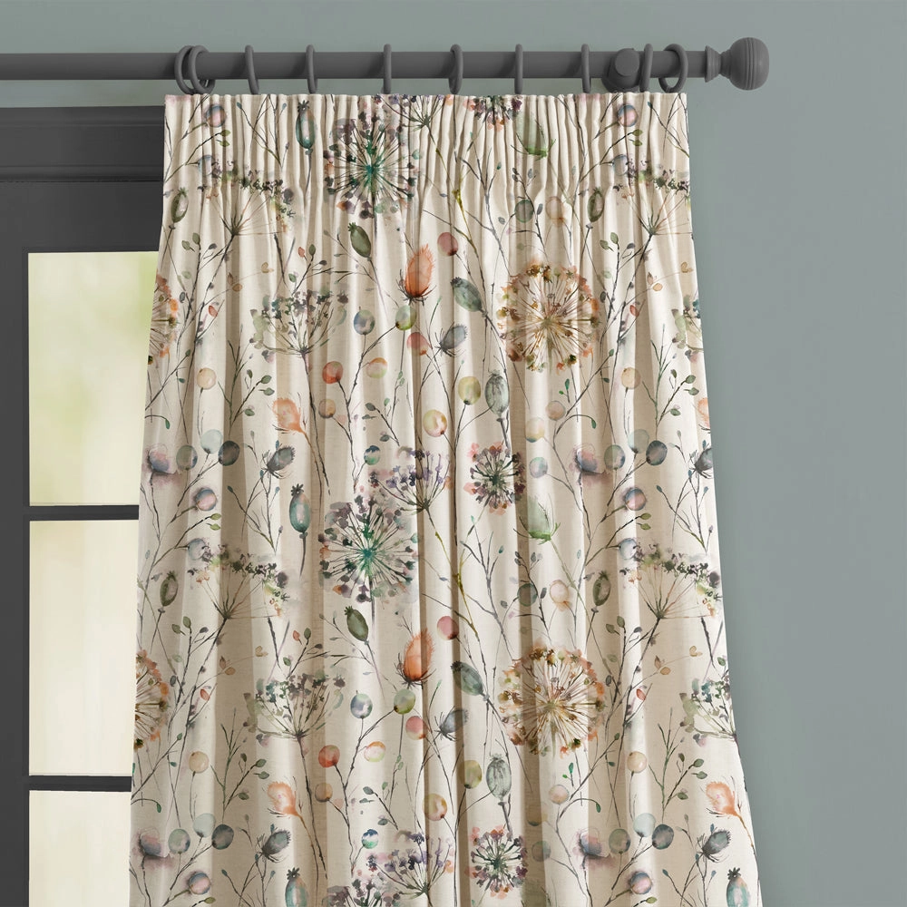 Boronia Printed Cotton Fabric (By The Metre) Coral/Cloud