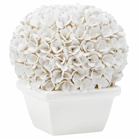Boston Round Boxwood Topiary in Blanc de China home display ornament