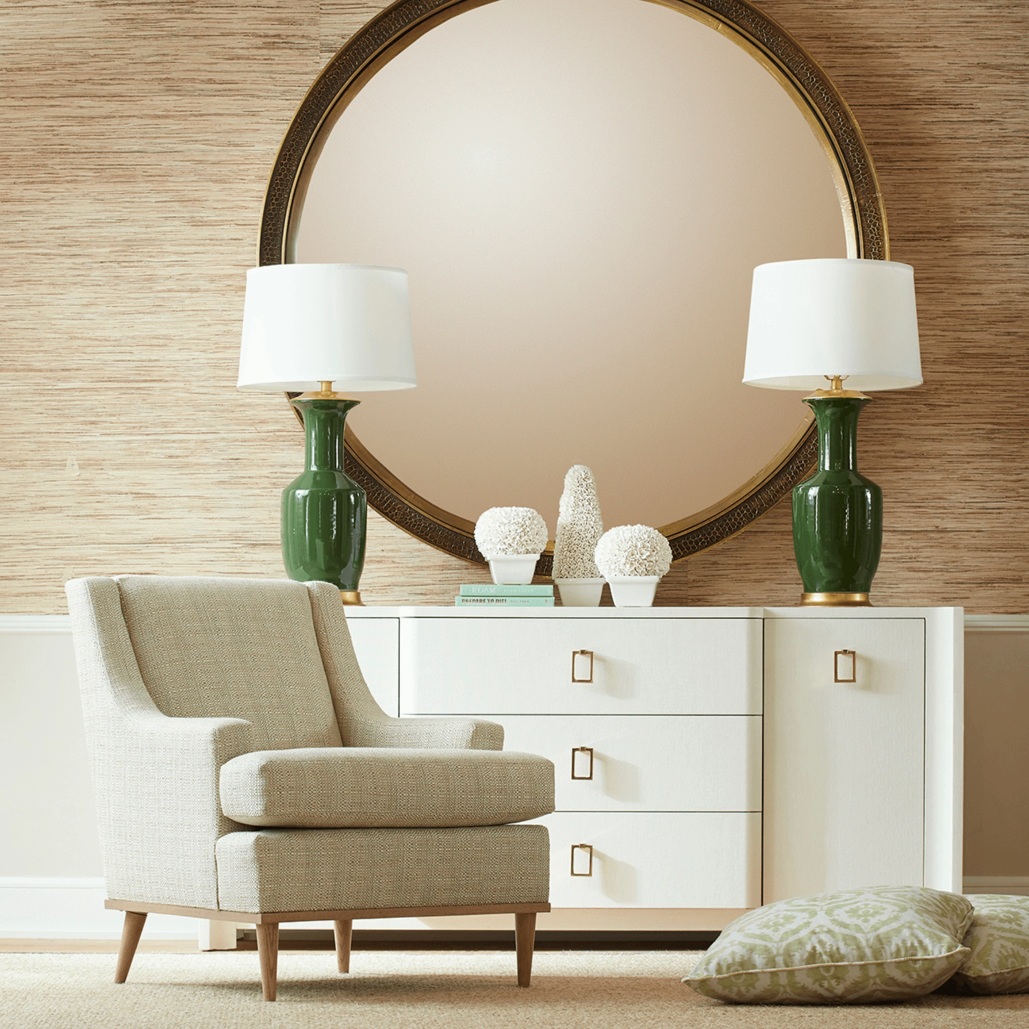 Boston Round Boxwood Topiary in Blanc de China
